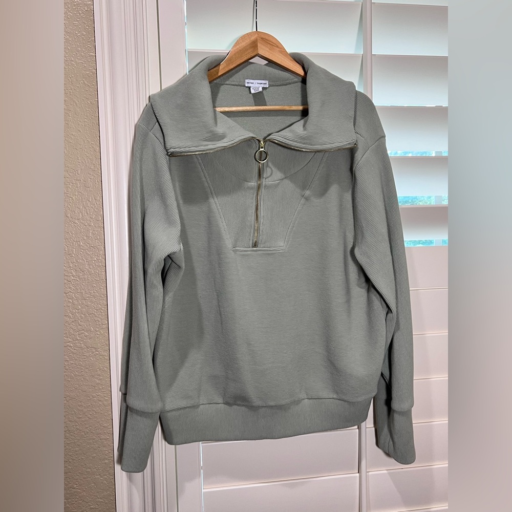 Better Together Olive Green Quarter Zip Sweater